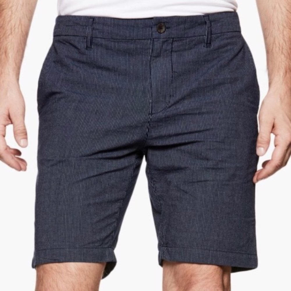 Men's Tailored Navy Pinstripe Shorts